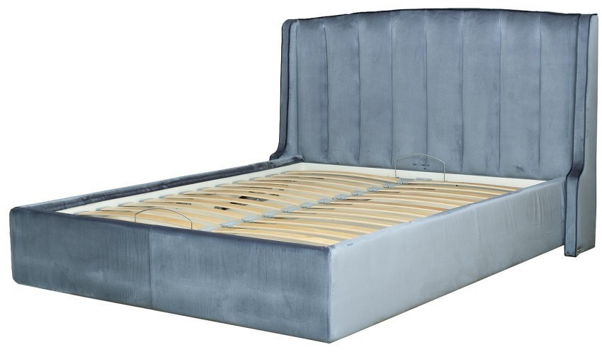 Кровать Odry c подъем.мех.вельвет синий Velv SIN 186*220*120 (TT-00016639)