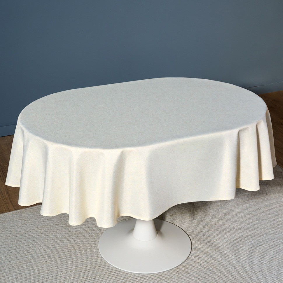 Скатерть  140х180 cm овальная, "феерия. золото", цвет: бежевый, tm lefard, полиэстер 100% (кор=28шт. (986-003-27)