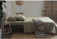 Простыня из стираного перкаля бежево-серого цвета из коллекции essential, 240х270 см (77750)