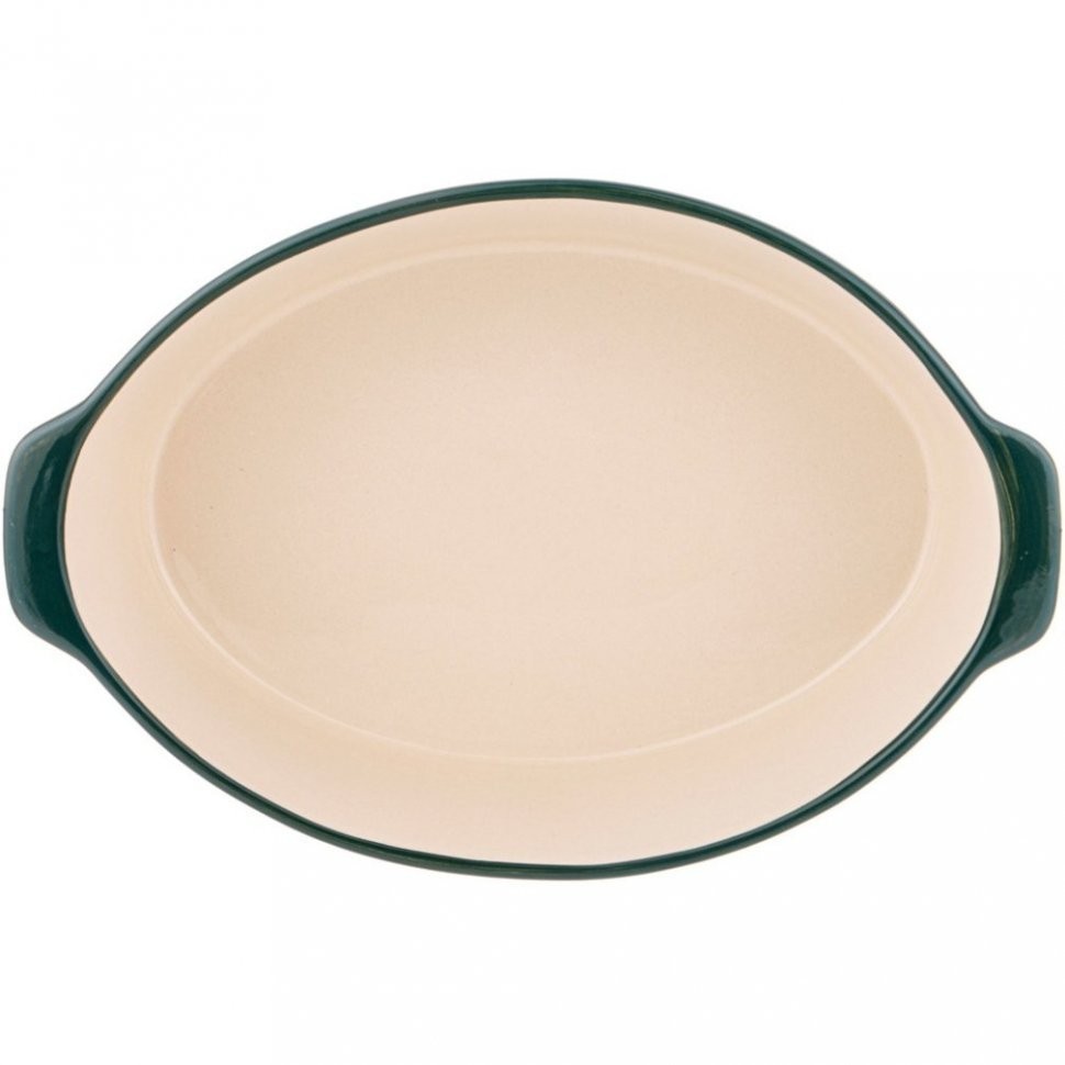 Блюдо для запекания и выпечки овальное 2750  мл 32,5*22*8 см зеленое без декора Agness (777-060)