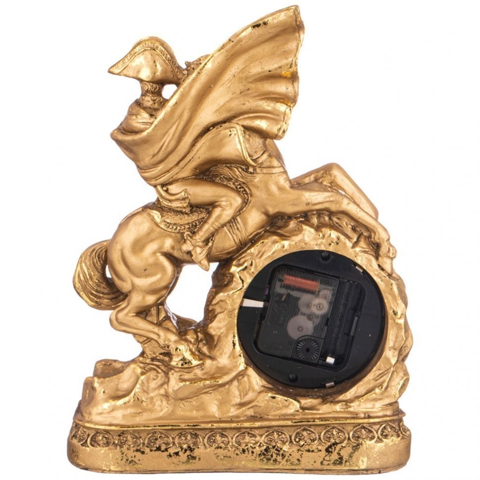 Фигурка декоративная с часами "всадник на лошади" н-28см цвет: бронза с позолотой Lefard (169-903)
