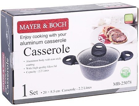 Кастрюля с крышкой 2,2 л 20 см MAYER BOCH (25078)