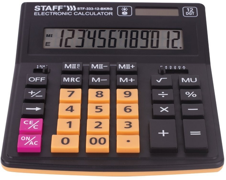 Калькулятор настольный Staff PLUS STF-333-BKRG 12 разрядов 250460 (64966)