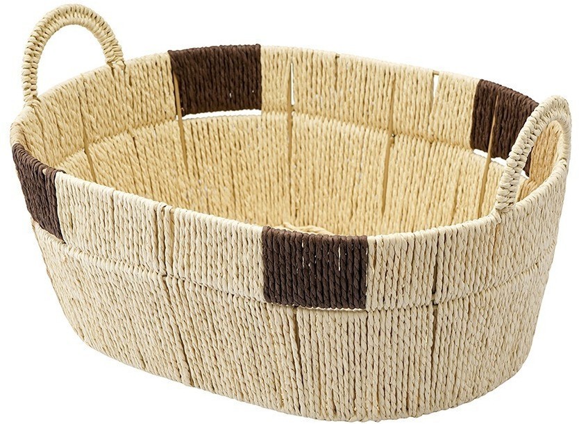 Корзина плетеная овальная bodhran chocolate из коллекции ethnic, размер l (77228)