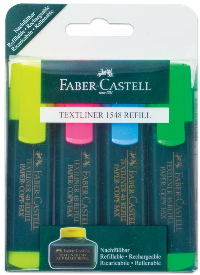 Набор текстовыделителей Faber Castell линия 1-5 мм 4 цвета 154804 (65688)