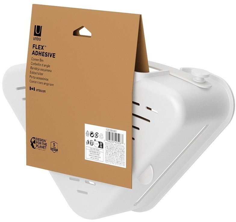 Органайзер для душа угловой flex adhesive, белый (77093)