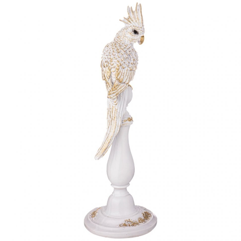 Фигурка интерьерная "попугай" 12*33 см цвет: белый/золото ИП Шихмурадов (169-339)
