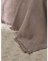 Покрывало вафельное из хлопка серо-бежевого цвета из коллекции essential, 230х250 см (77459)