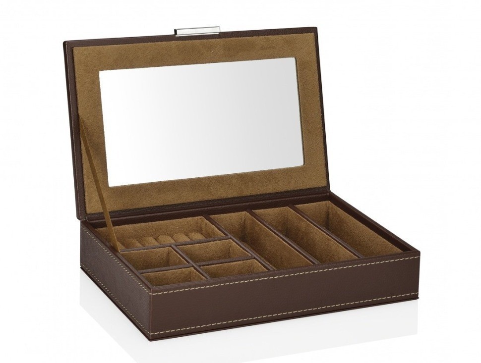 Andrea House Шкатулка для ювелирных изделий с зеркалом Brown AX67013