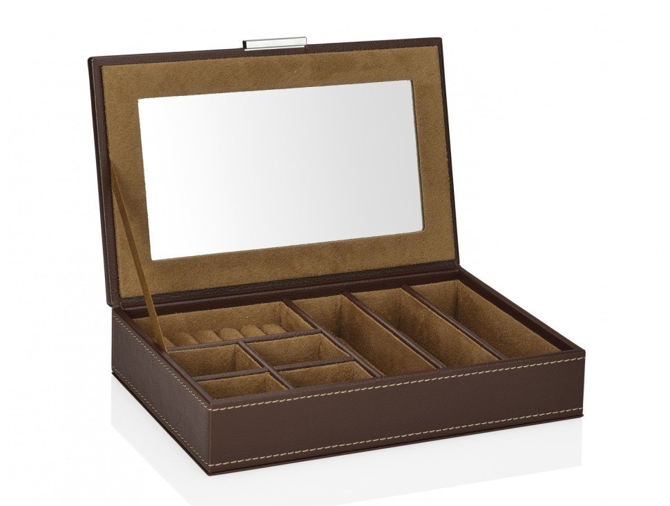Andrea House Шкатулка для ювелирных изделий с зеркалом Brown AX67013