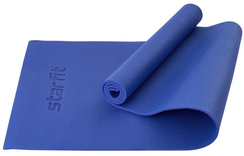 Коврик для йоги и фитнеса STARFIT FM-101, PVC, 183x61x0,8 см, темно-синий (2103968)