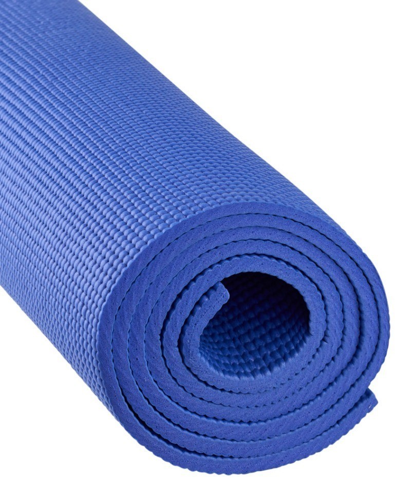 Коврик для йоги и фитнеса STARFIT FM-101, PVC, 183x61x0,8 см, темно-синий (2103968)