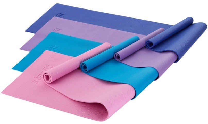 Коврик для йоги и фитнеса STARFIT FM-101, PVC, 183x61x0,8 см, темно-синий (2103968)