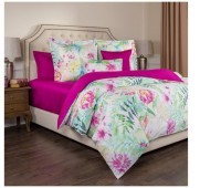 Кпб 1,5 сп  &quot;тропикана&quot;,х/б100%, белый+фуксия, под150х215 -1шт., пр180х220 -1шт., нав 70х70х5-2шт SANTALINO (985-245)