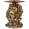 Стол журнальный со стеклянной столешницей "лев" высота 70 см цвет: бронза с позолотой ИП Шихмурадов (169-368)