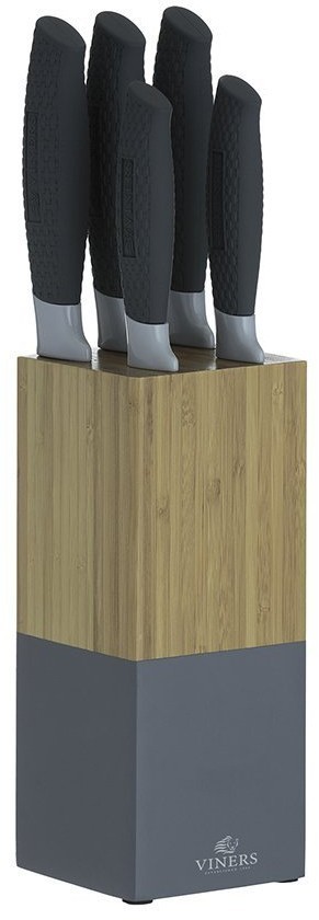 Набор из 5 ножей и подставки horizon серый (67382)