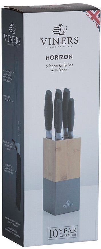 Набор из 5 ножей и подставки horizon серый (67382)