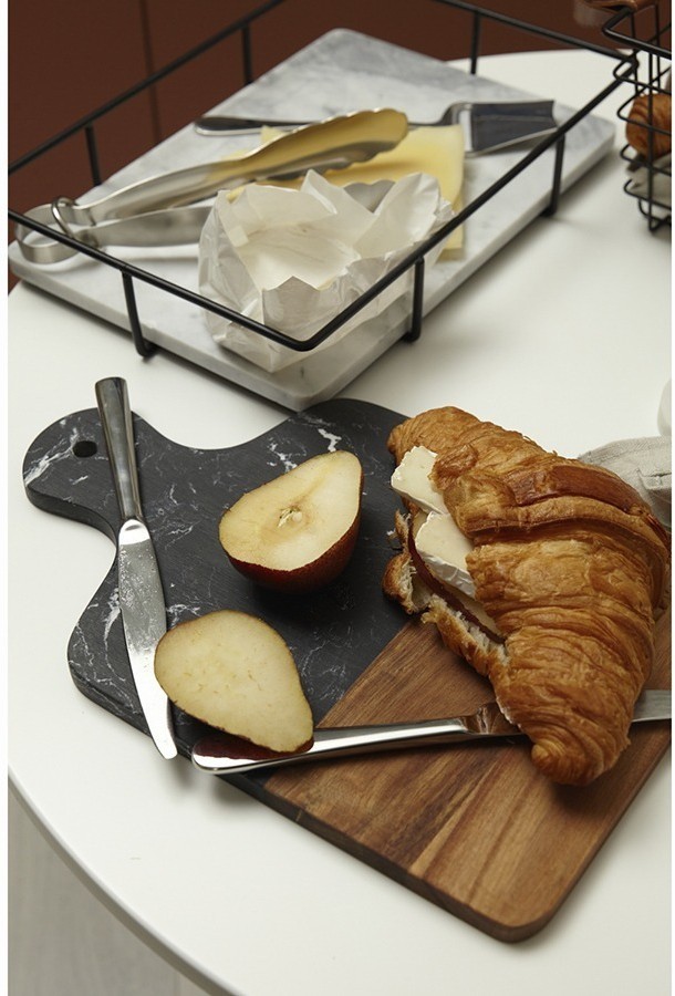 Доска сервировочная marm, 21,5х33,5 см, черный мрамор/акация (75936)