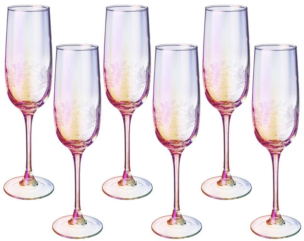 Набор бокалов из 6-ти шт. "flower" лиловая дымка 175 мл Lefard (194-918)