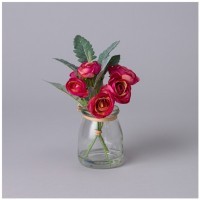 Букет искусственных цветов в круглой вазе высота= 16см Lefard (287-548)