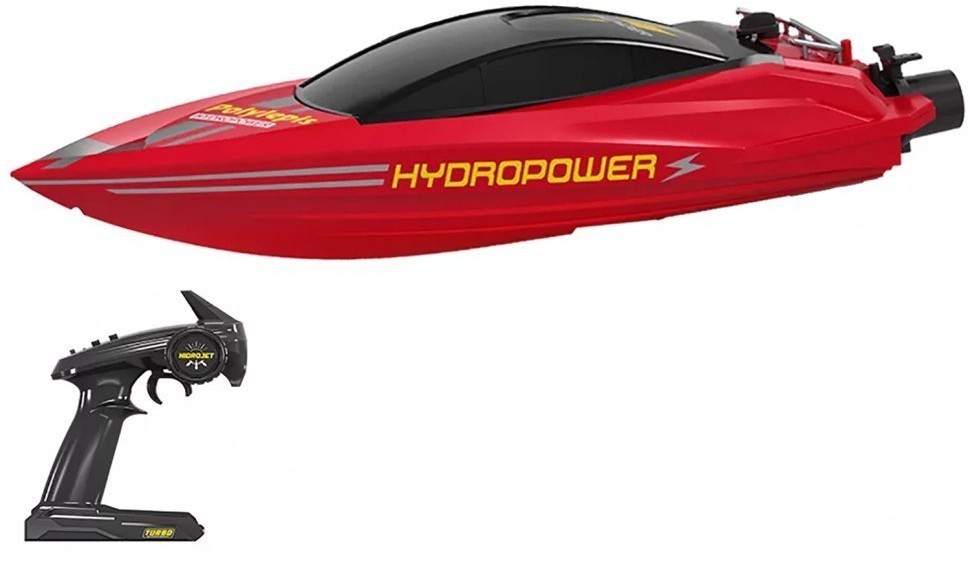 Радиоуправляемый катер с водяной помпой Red HydroJet (25 км/ч, 42 см) (HC807-RED)