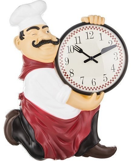 Часы настенные кварцевые "chef kitchen" 35*25*5 см.диаметр циферблата=13 см. Lefard (220-120)