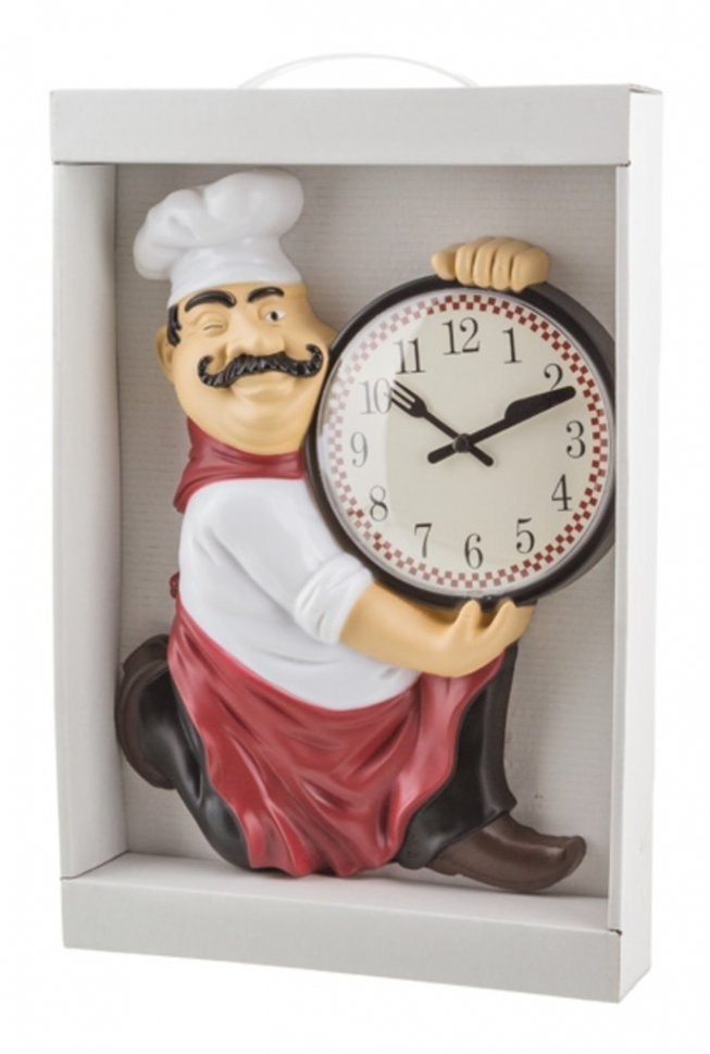 Часы настенные кварцевые "chef kitchen" 35*25*5 см.диаметр циферблата=13 см. Lefard (220-120)