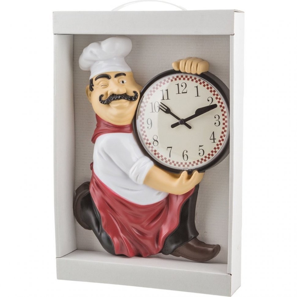 Часы настенные кварцевые "chef kitchen" 35*25*5 см.диаметр циферблата=13 см. Lefard (220-120)