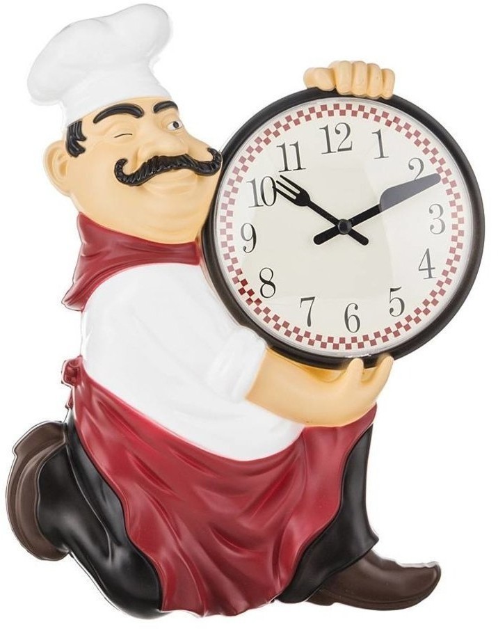 Часы настенные кварцевые "chef kitchen" 35*25*5 см.диаметр циферблата=13 см. Lefard (220-120)