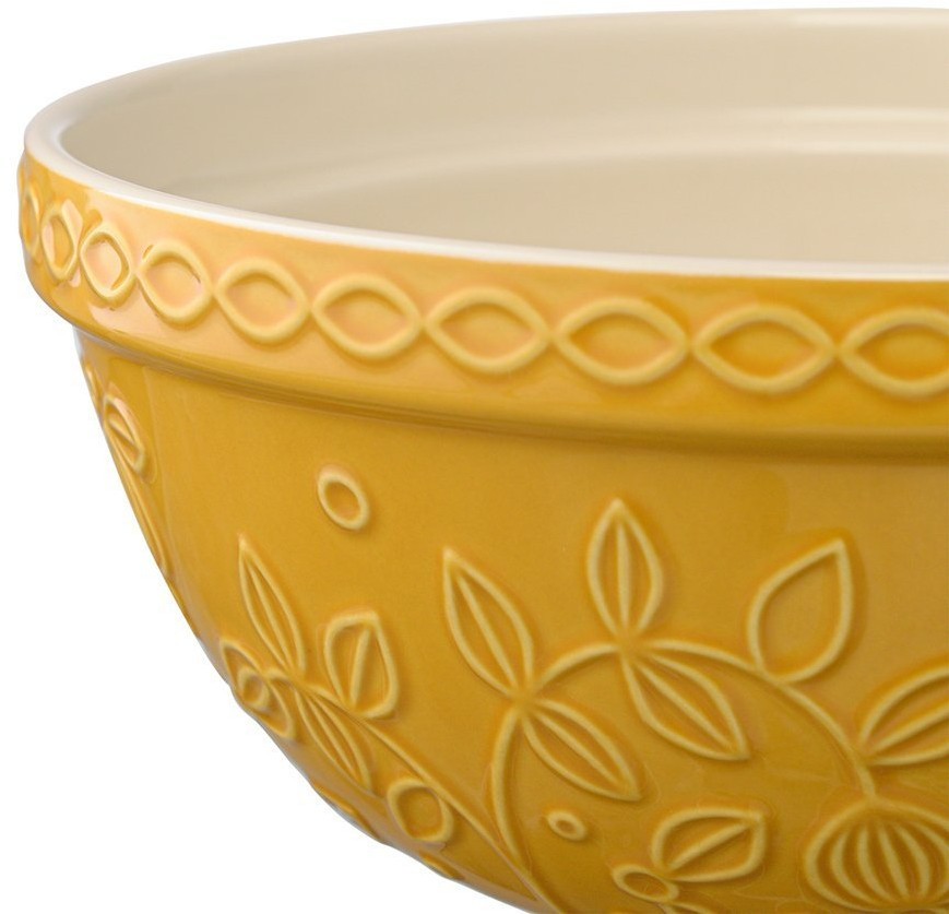 Миска горчичного цвета с рельефным узором Ягоды Тайги из коллекции russian north, 1,5 л (74286)