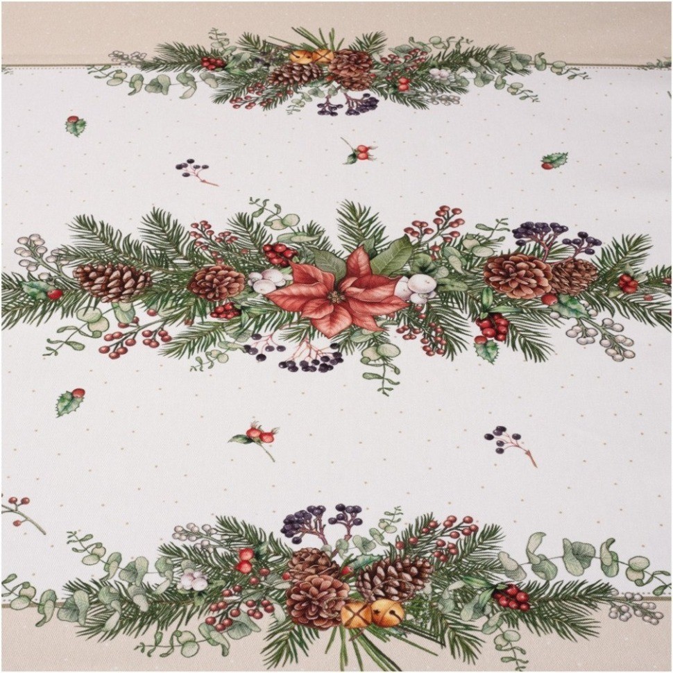 Скатерть "celebration" 140х180см ,бежевый, 100% хлопок с пропиткой,твил,горох Lefard (850-734-23)