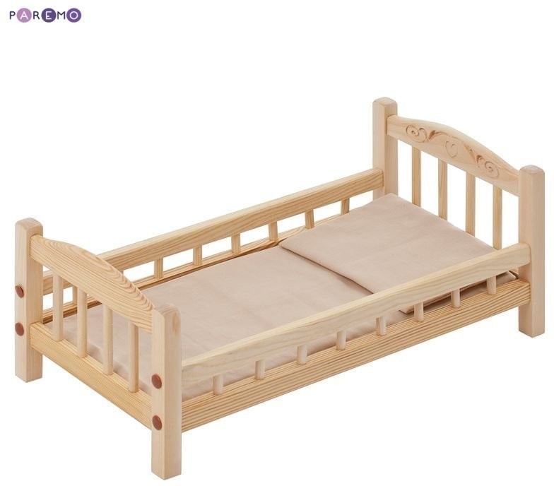 Классическая кроватка для кукол, бежевый текстиль (PFD116-01)