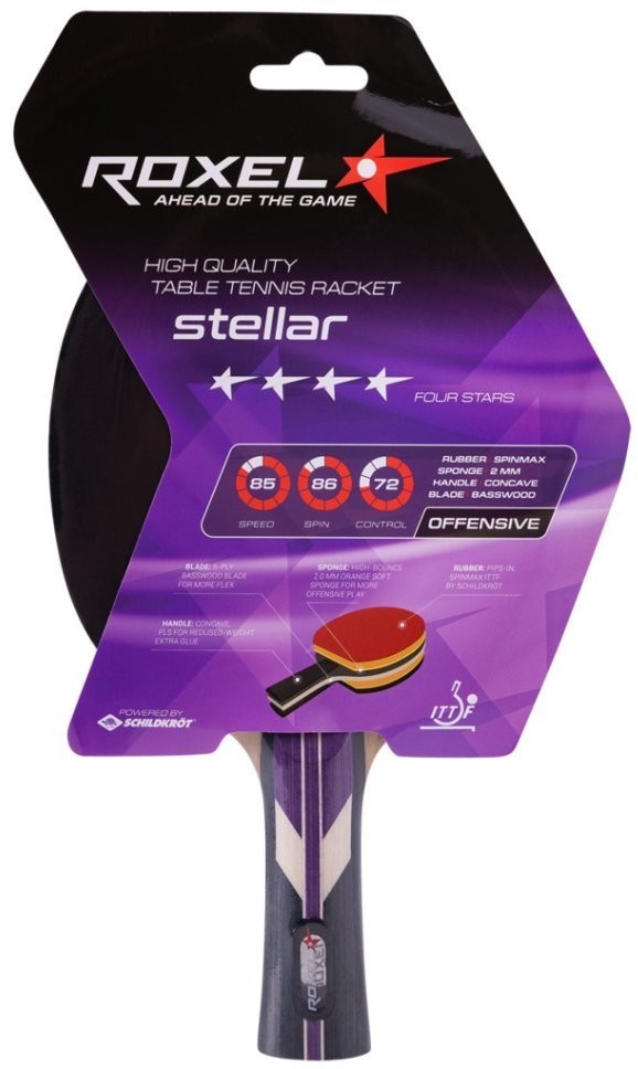 Ракетка для настольного тенниса 4* Stellar, коническая (610651)