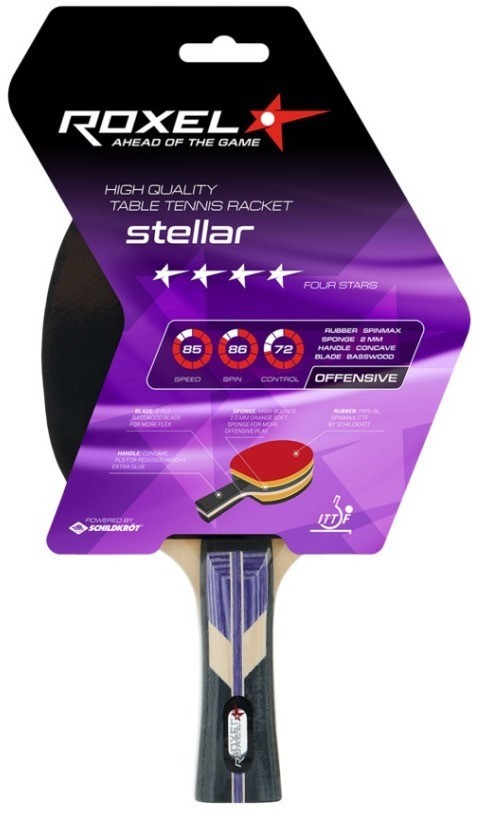 Ракетка для настольного тенниса Roxel 4* Stellar, коническая (610651)