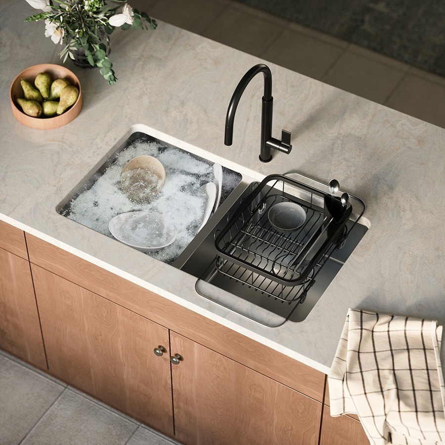 Сушилка для посуды sinkin, 28х14х47 см, черная (79165)