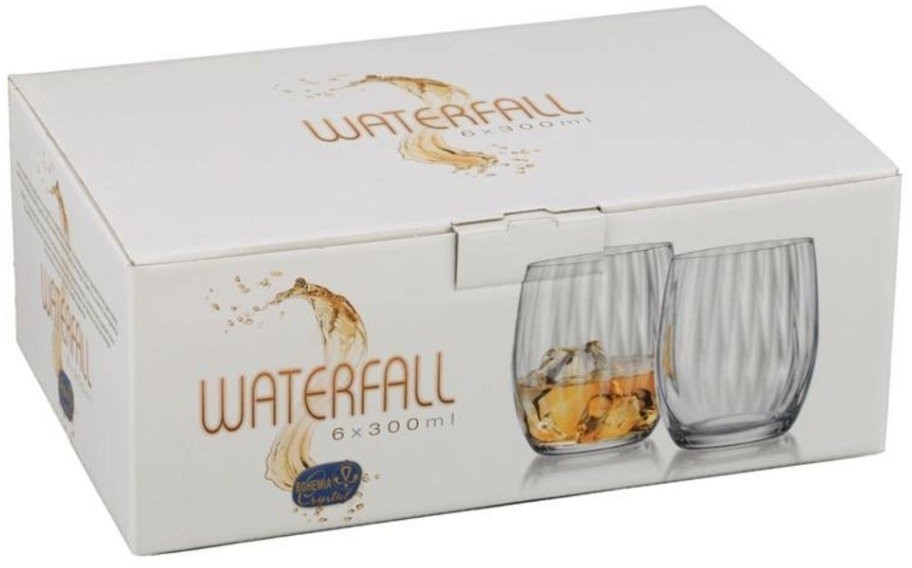 Набор стаканов для виски "waterfall" из 6 шт. 300 мл высота 10 см Bohemia Crystal (674-103)