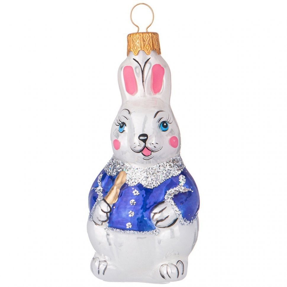 Ёлочное украшение "кролик художник" в подарочной упаковке высота=10 см ООО"юниопт" (140-323)