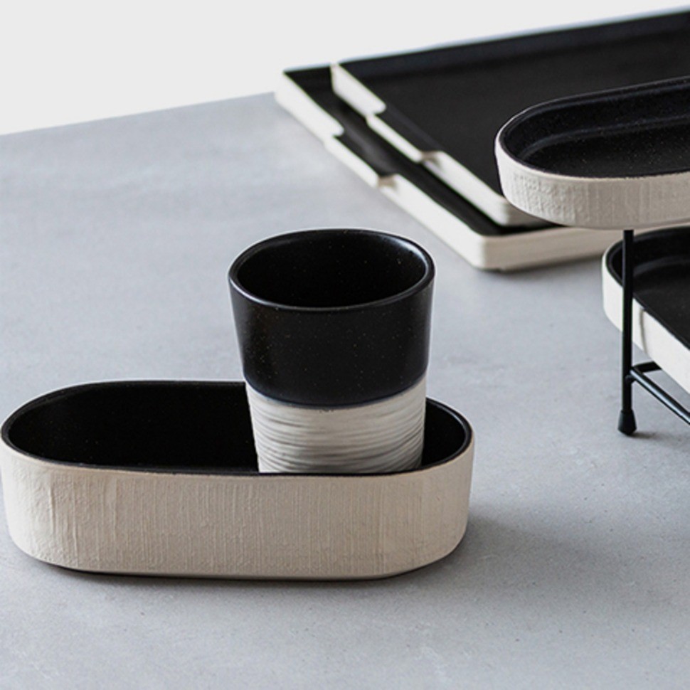 Набор чаша+тарелка NSSS01-00819L, 16 см, керамика, LATTITUDE BLACK, Costa Nova