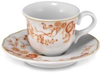 Чайная пара LFLO032AC154020/LFLO032AC155150, 15 см, фарфор, white, orange, LE COQ