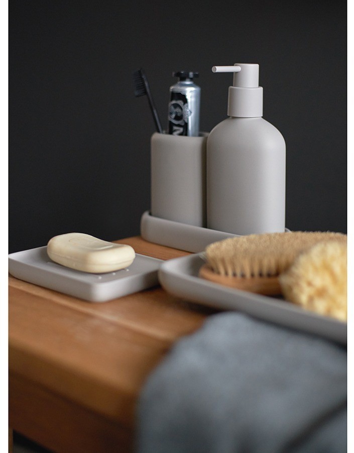 Стакан для зубных щеток slim, светло-серый (78884)