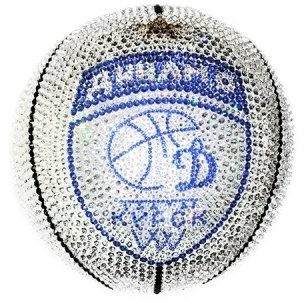 Баскетбольный мяч белый с кристаллами Swarovski (2409)