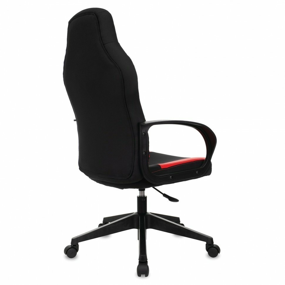 Кресло компьютерное BRABIX Alpha GM-018 ткань/экокожа черное/красное 532637 (94613)