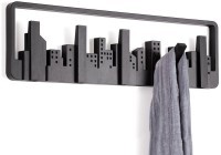 Вешалка настенная skyline, 50 см, черная, 5 крючков (39626)