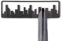 Вешалка настенная skyline, 50 см, черная, 5 крючков (39626)