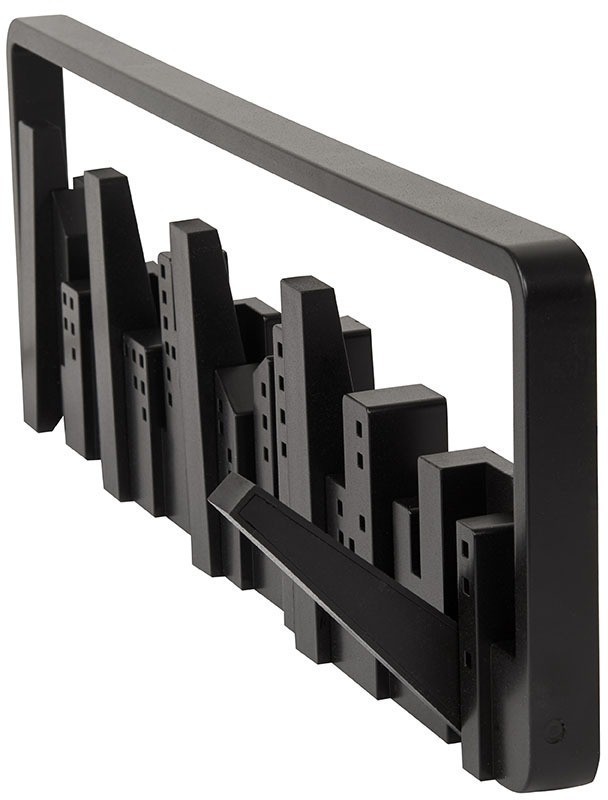 Вешалка настенная skyline, 50 см, черная, 5 крючков (39626)