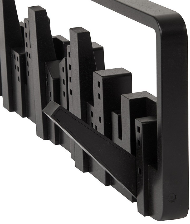 Вешалка настенная skyline, 50 см, черная, 5 крючков (39626)