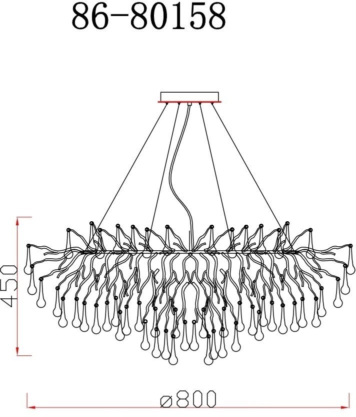 Люстра d.80 h.32см, металл цвет золото (TT-00013462)