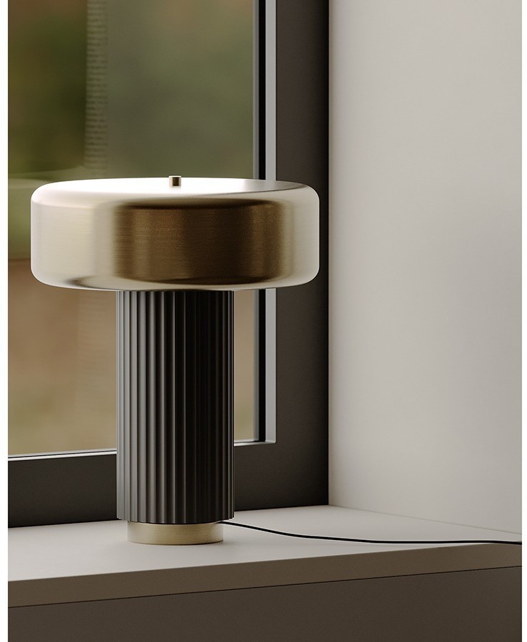 Лампа настольная stone, D27х35 см, черная/золотистая (76865)