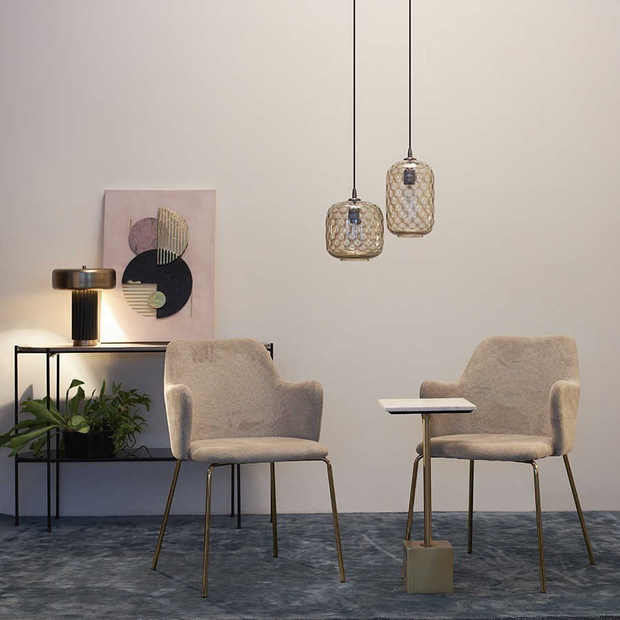 Лампа настольная stone, D27х35 см, черная/золотистая (76865)