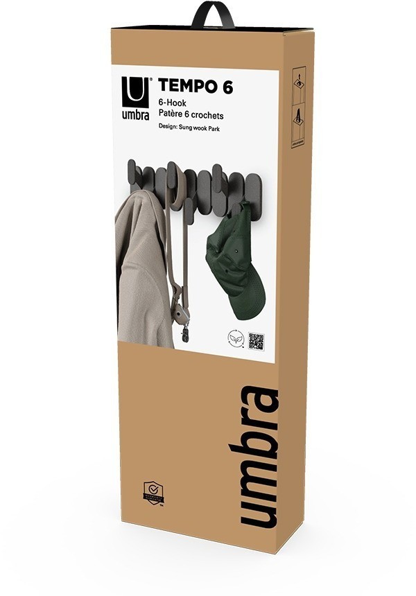 Вешалка настенная tempo, 6 крючков, черная (79961)